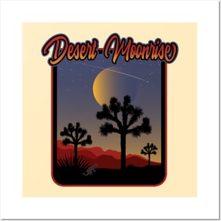 Desert Moonrise Posters and Art